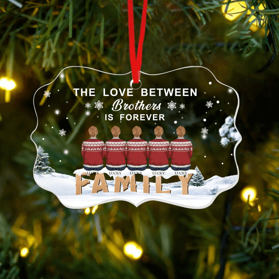 The Love Between Us Is Forever - Personalized Custom Acrylic Ornament  Benelux Shaped - Christmas Gift For Family, Brother, Sister