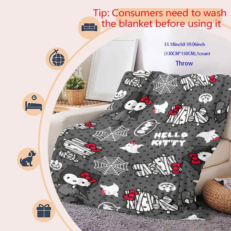 Cat Spider Web Pattern Soft Comfortable Throw Flannel Blanket