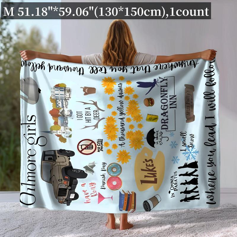 Cartoon Pattern Soft Comfortable Throw Flannel Blanket