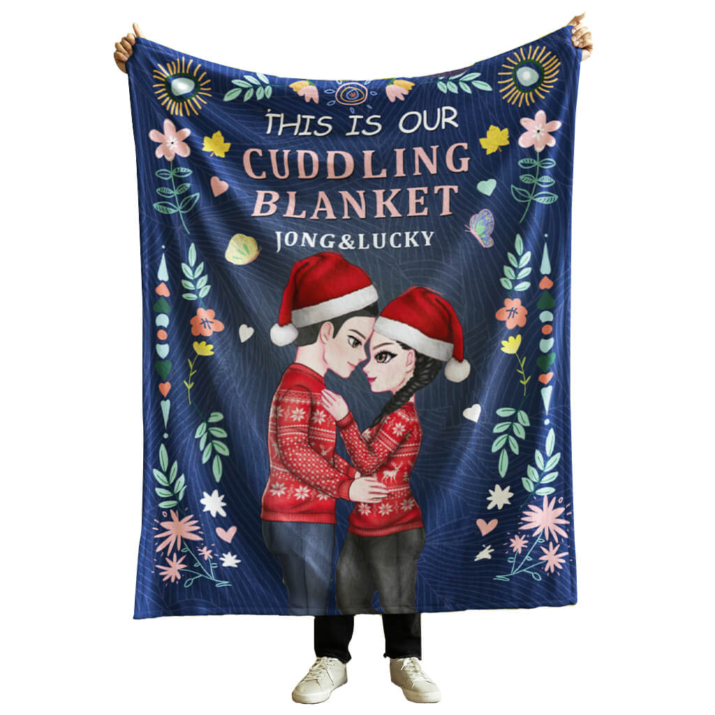 Our Snuggle Blanket - Couple Personalized Flannel Blanket, Sherpa Blanket - Christmas Gifts For Couples, Lovers, Husband Wife, Anniversary