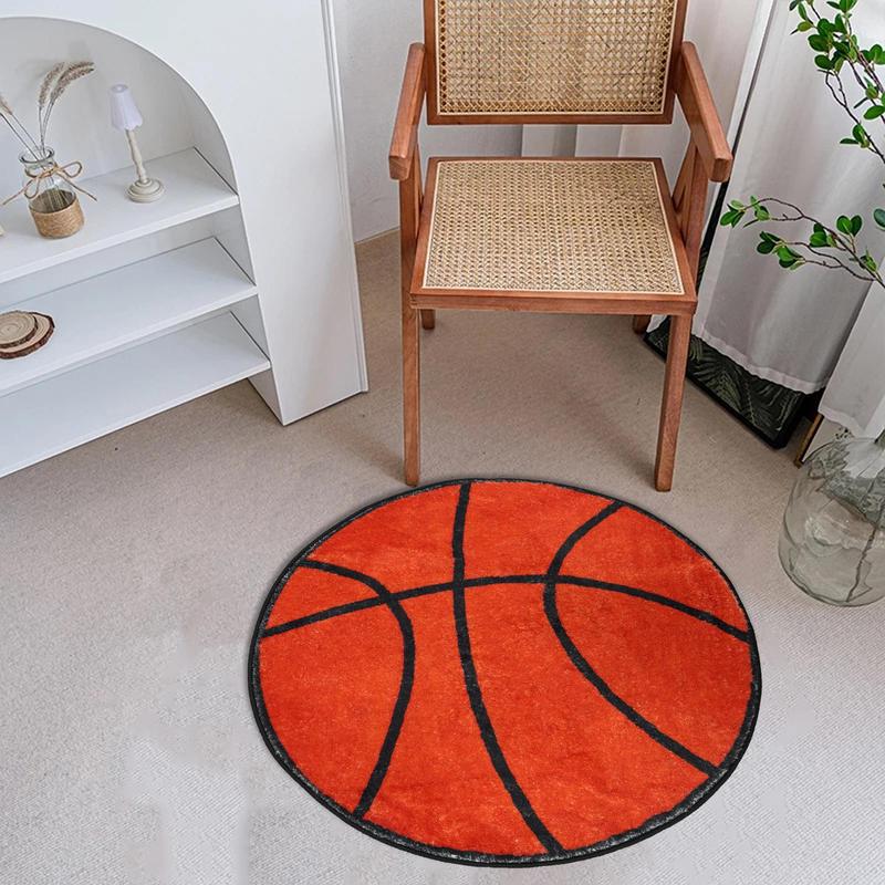 Basketball Pattern Round Area Creative Non-slip Washable Floormat