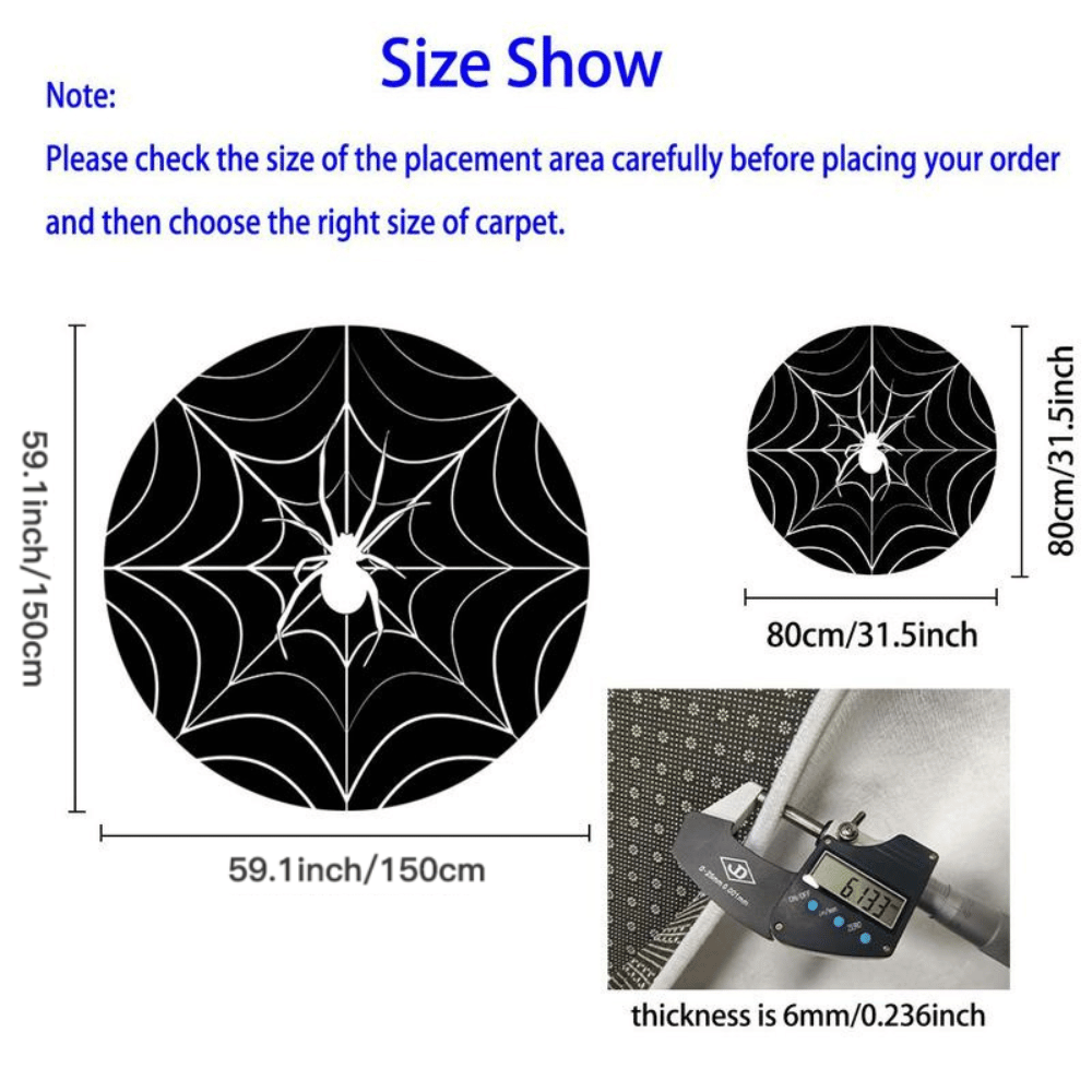 Spider Web Pattern Round Creative Non-slip Soft Comfortable Area Floormat