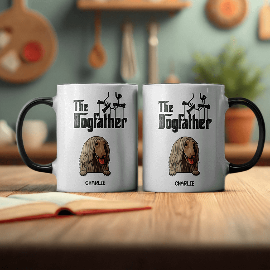 Here's The Dogfather - Dog Personalized Custom Accent Mug - Father's day, Birthday Gift For Pet Owners, Pet Lovers, Dog Lovers