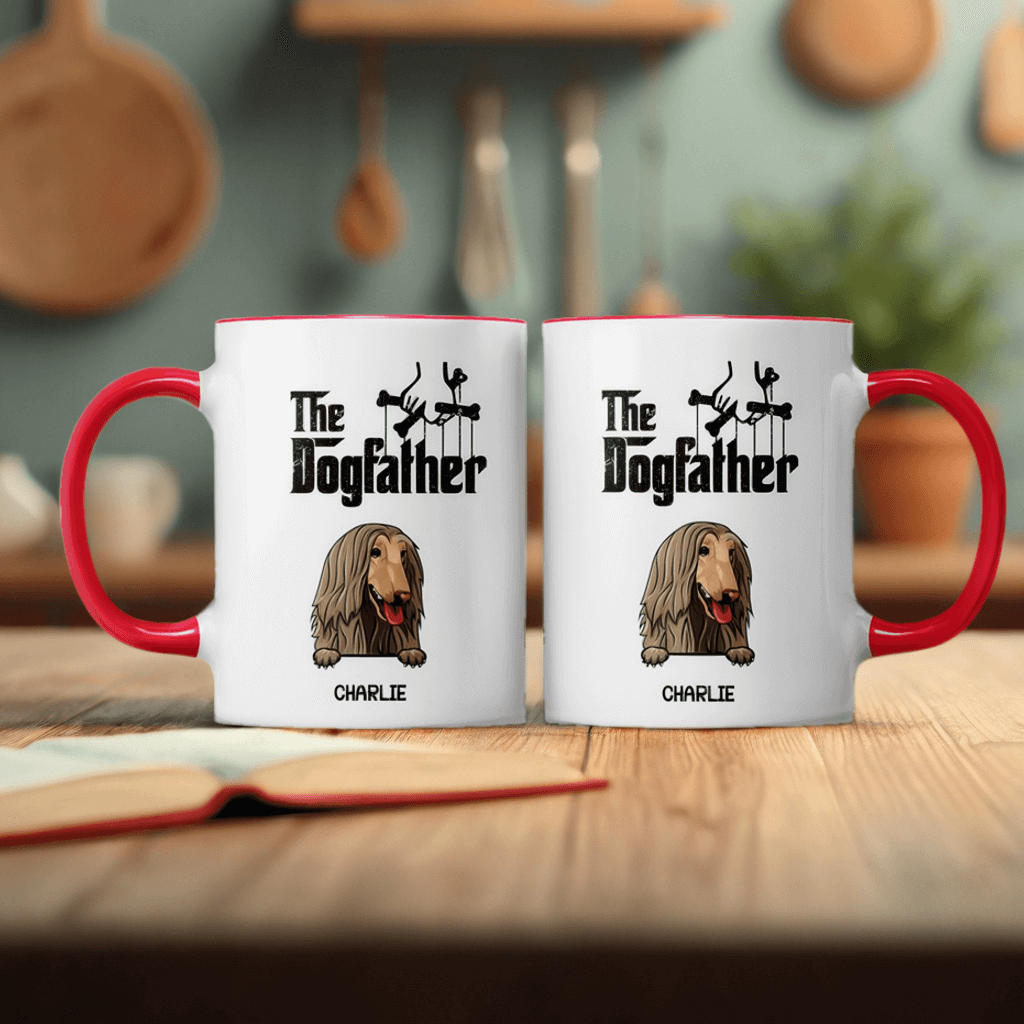 Here's The Dogfather - Dog Personalized Custom Accent Mug - Father's day, Birthday Gift For Pet Owners, Pet Lovers, Dog Lovers