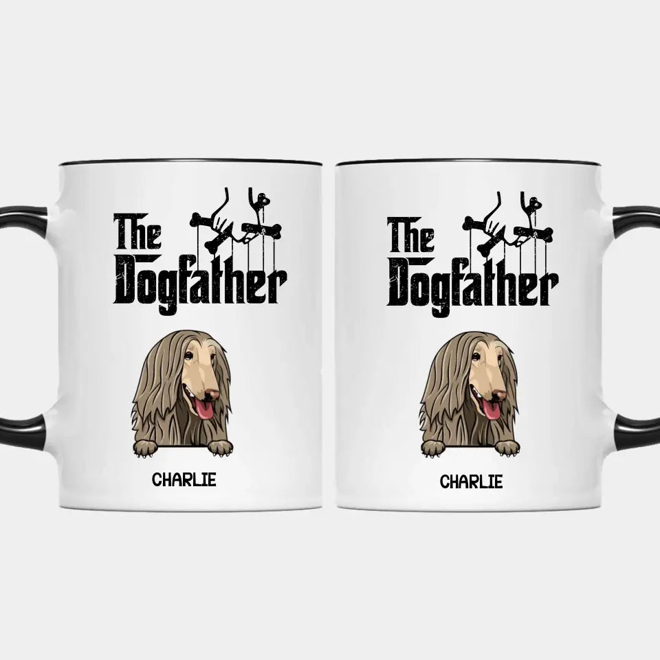 Here's The Dogfather - Dog Personalized Custom Accent Mug - Father's day, Birthday Gift For Pet Owners, Pet Lovers, Dog Lovers