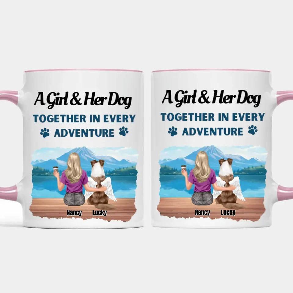 Together In Every Adventure - Dog Personalized Custom Accent Mug - Sympathy, Memorial Gift For Dog Lovers, Dog Mom