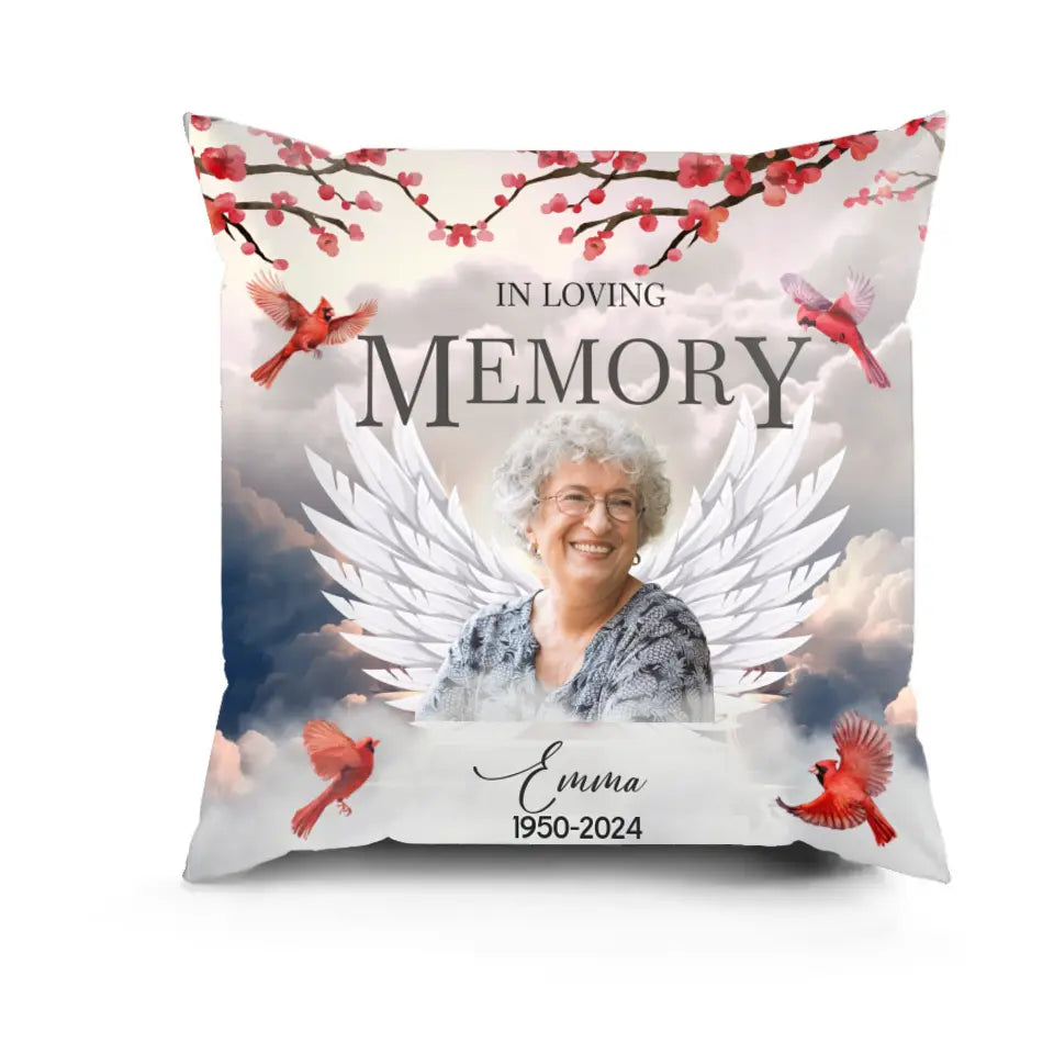 Custom Photo In Loving Memory - Memorial Personalized Custom Pillow - Sympathy, Memorial Gift For Family Members, Friends