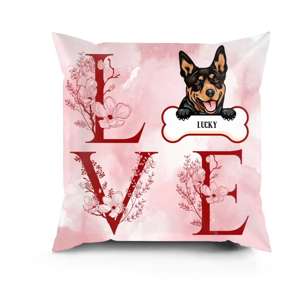 Love My Dog - Personalized Custom Pillow - Home Decor, Birthday, Housewarming Gift For Dog Lovers, Pet Lovers