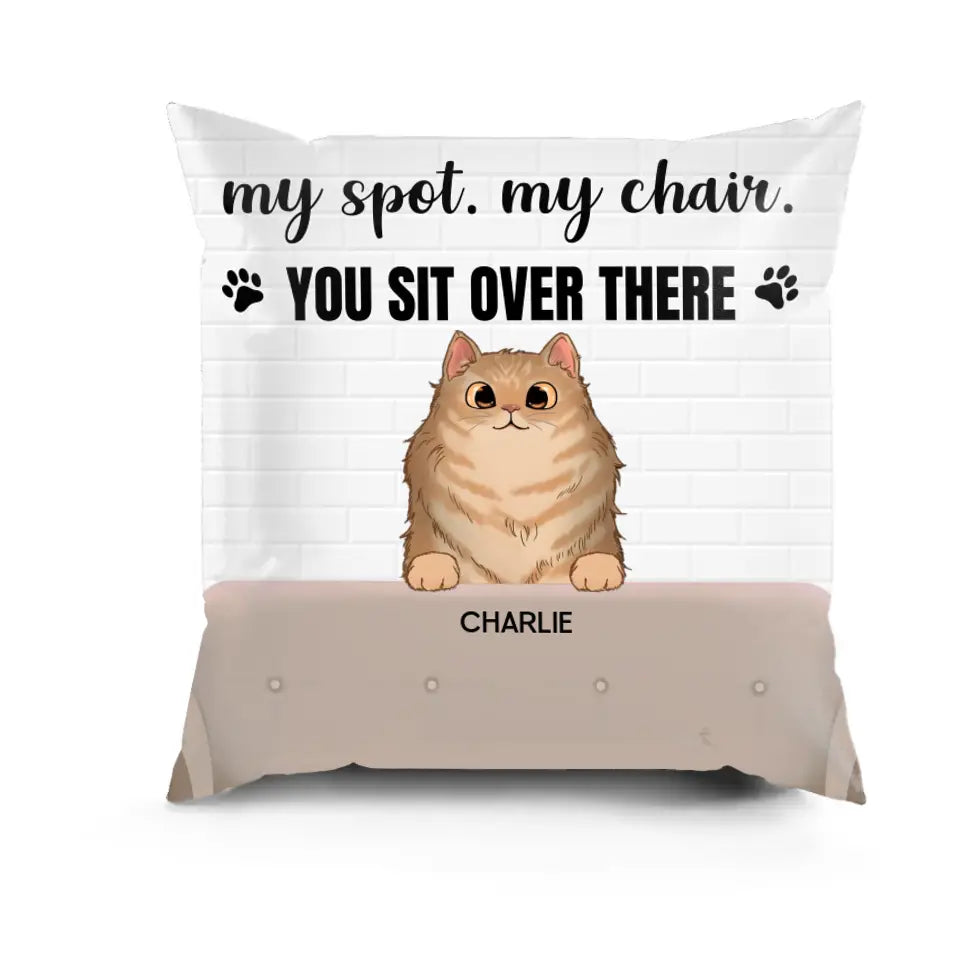 You Sit Over There - Funny Personalized Cat Pillow - Home Decor, Birthday, Housewarming Gift For Pet Owners, Cat Lovers