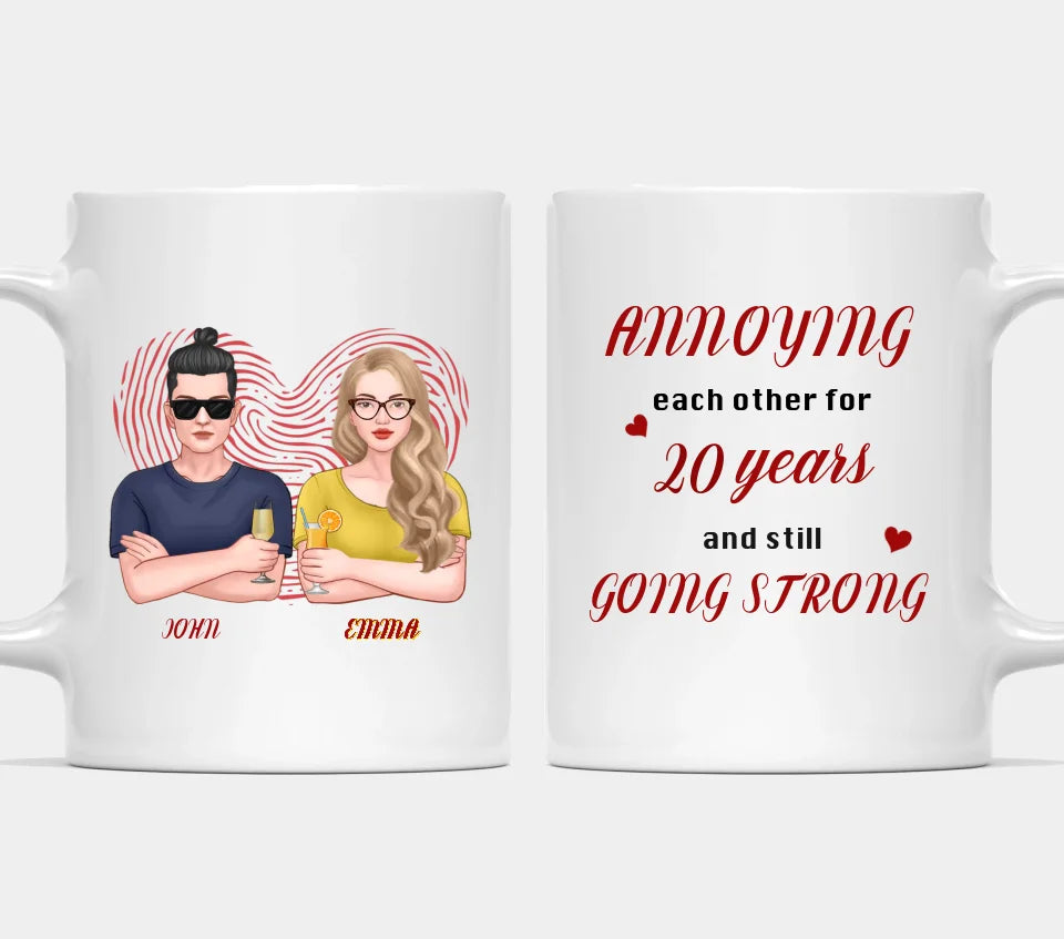 Annoying Each Other For So Many Years & Still Going Strong - Couple Personalized Mug - Anniversary Gift For Couples, Husband Wife, Valentine's Day Gift