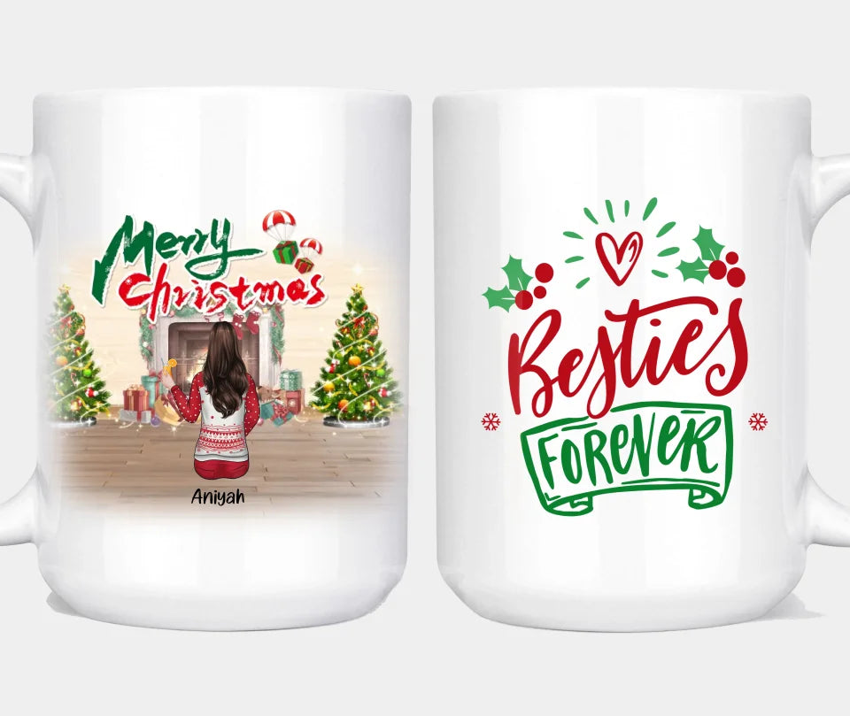 Besties Forever - Personalized Custom Mugs - Perfect Christmas Gifts For Sisters, Girlfriends, Friends, Birthday