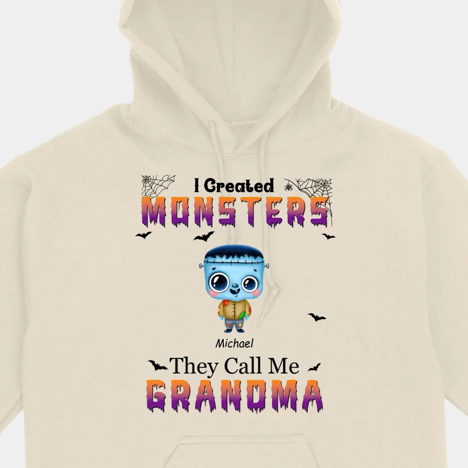 I Created Monsters They Call Me Grandma - Family Personalized Custom Unisex T-shirt, Hoodie, Sweatshirt - Halloween Gift For Grandma, Grandpa, Family