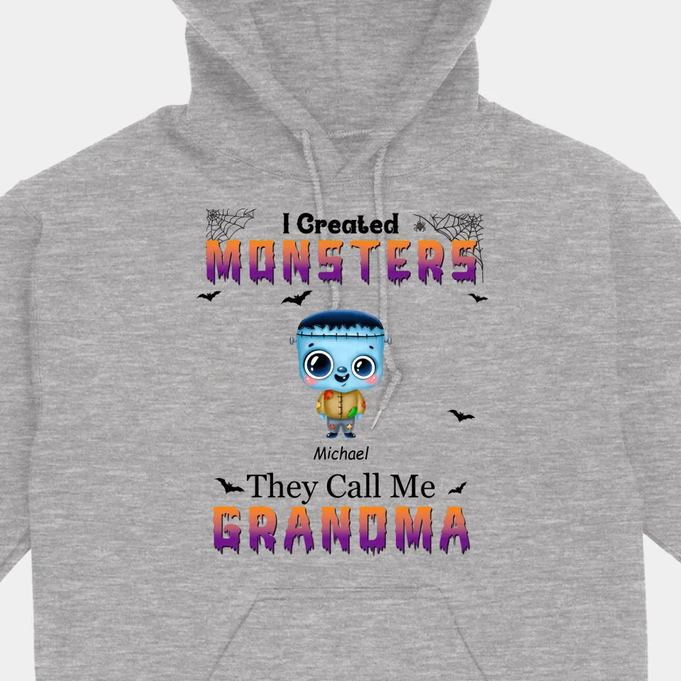 I Created Monsters They Call Me Grandma - Family Personalized Custom Unisex T-shirt, Hoodie, Sweatshirt - Halloween Gift For Grandma, Grandpa, Family