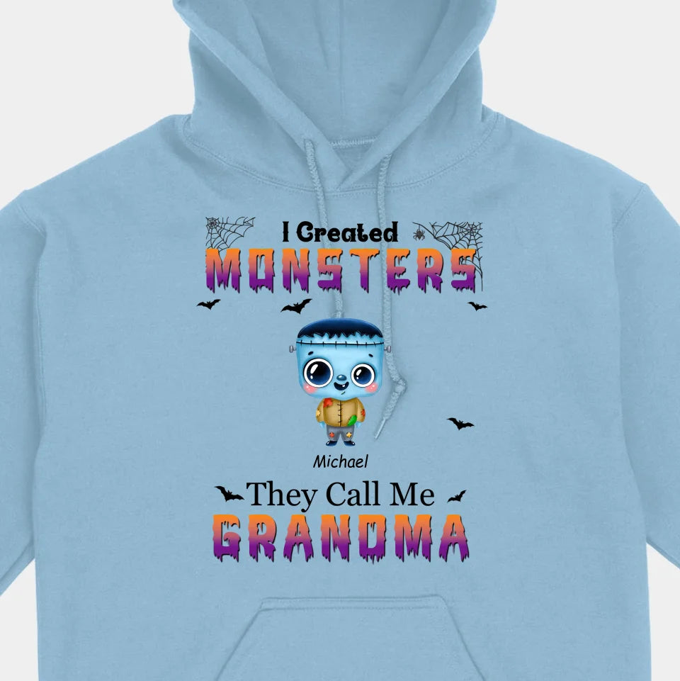 I Created Monsters They Call Me Grandma - Family Personalized Custom Unisex T-shirt, Hoodie, Sweatshirt - Halloween Gift For Grandma, Grandpa, Family