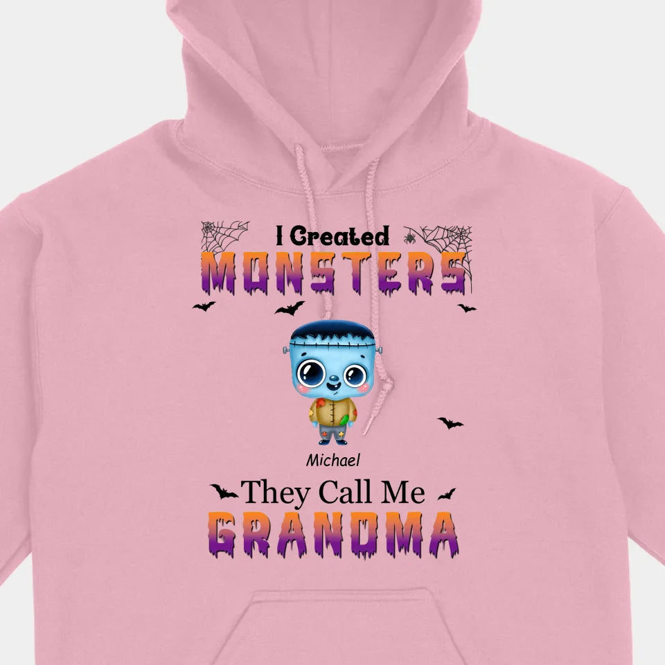 I Created Monsters They Call Me Grandma - Family Personalized Custom Unisex T-shirt, Hoodie, Sweatshirt - Halloween Gift For Grandma, Grandpa, Family