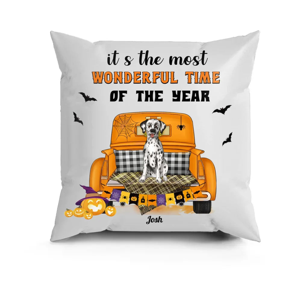 It's The Most Wonderful Time Of The Year - Personalized Custom Pillows - Halloween Gifts For Dog lovers, Pet lovers