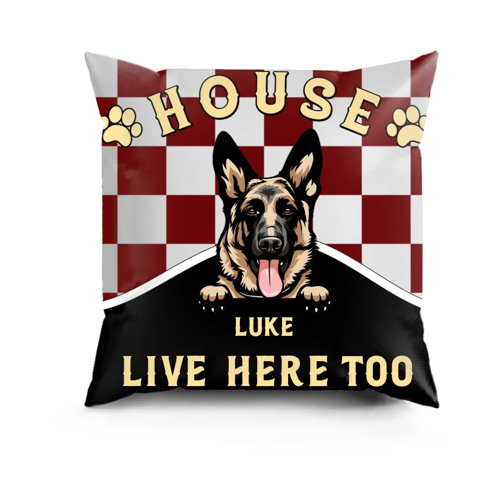 Dogs Live Together In This House - Dog Personalized Custom Pillow - Home Decor, Birthday, Housewarming Gift For Dog Lovers, Pet Lovers