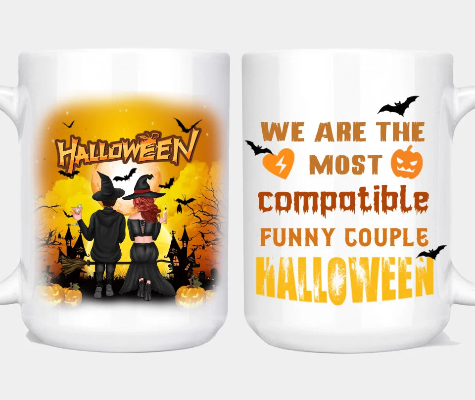 We Are The Most Compatible Funny Couple - Personalized Custom Couple Mugs - Halloween Gifts For Couples, Lovers, Husband Wife, Anniversary