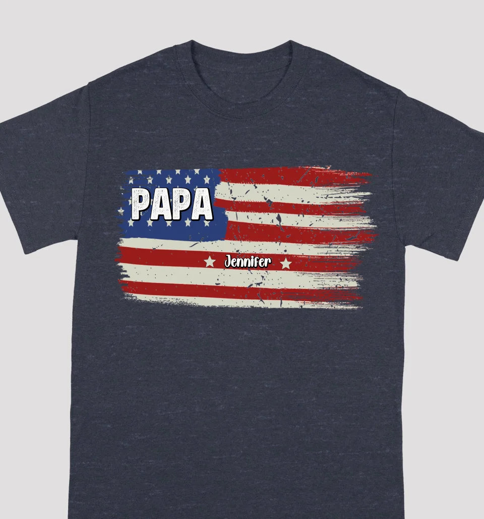 Proud To Be American - Family Personalized Custom Unisex T-shirt - Gift For Family, Dad, Grandpa