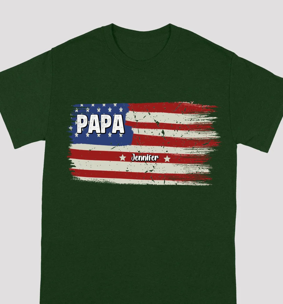 Proud To Be American - Family Personalized Custom Unisex T-shirt - Gift For Family, Dad, Grandpa