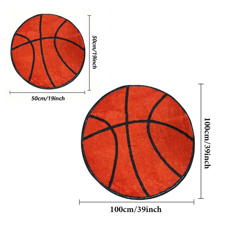 Basketball Pattern Round Area Creative Non-slip Washable Floormat