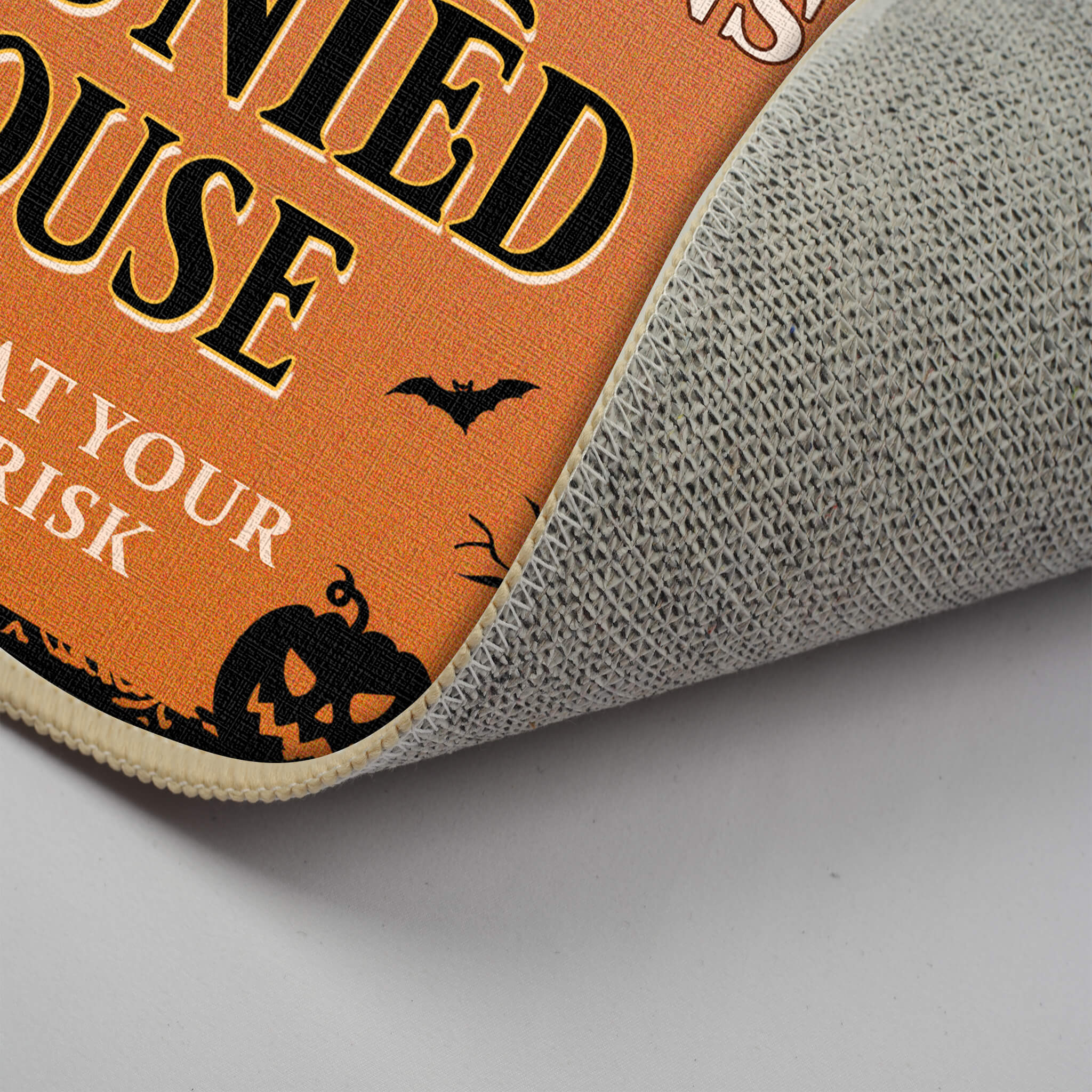 Enter At Your Own Risk - Personalized Decorative Mat, Doormat -  Halloween Gift For Family, Friends