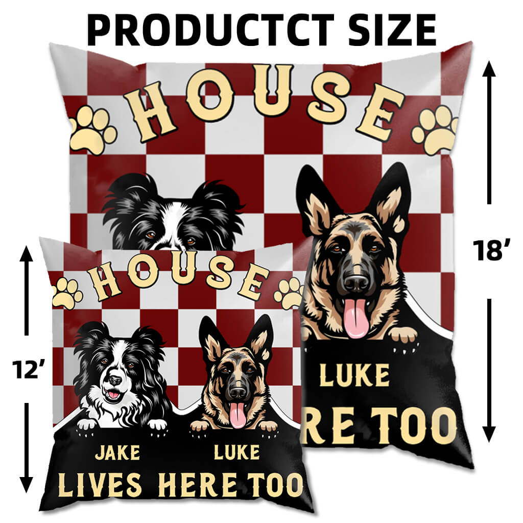 Dogs Live Together In This House - Dog Personalized Custom Pillow - Home Decor, Birthday, Housewarming Gift For Dog Lovers, Pet Lovers