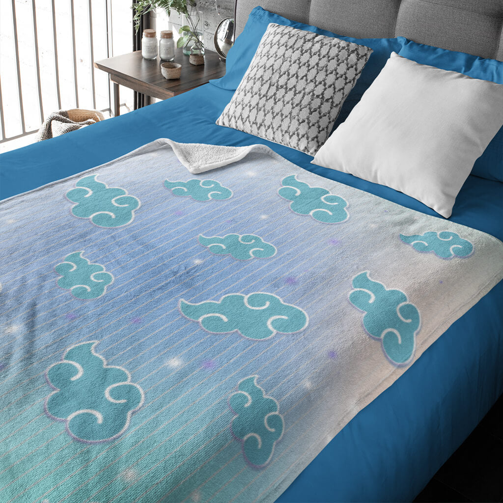 Creative colorful cloud pattern blanket, soft and comfortable