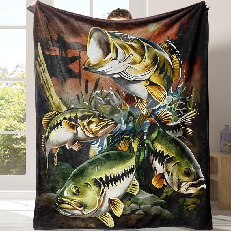 Multiple Fish Pattern Soft Comfortable Warm Throw Napping Blankets