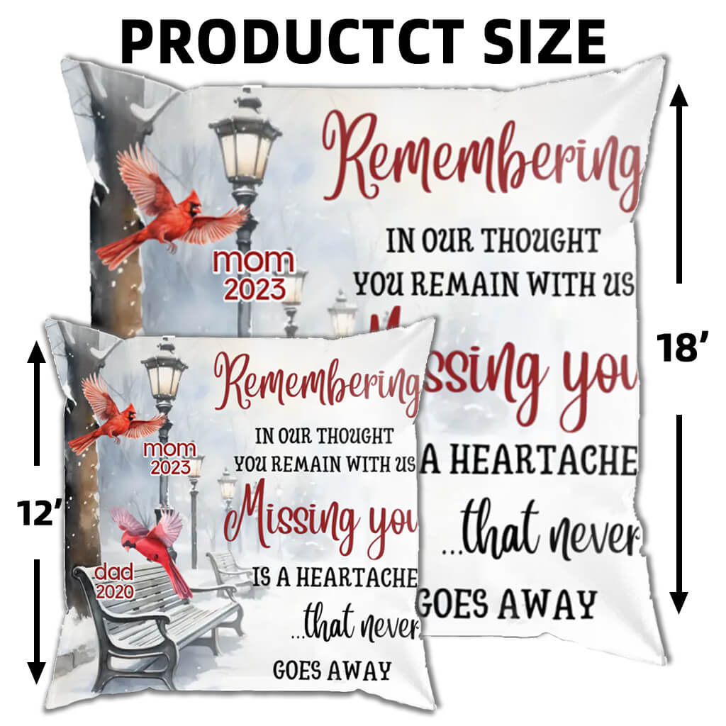 In Our Thought You Remain With Us - Memorial Personalized Custom Pillow - Sympathy, Memorial Gift For Family Members, Mom, Dad