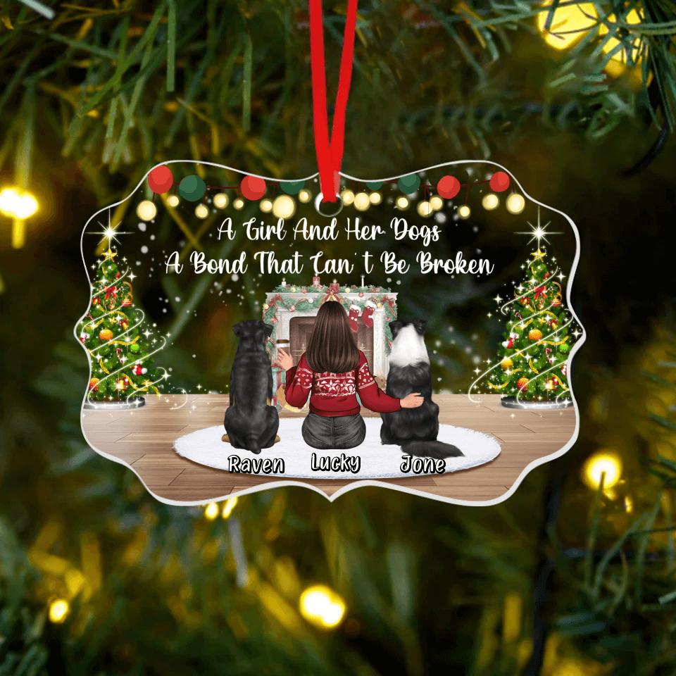 A Bond That Can't Be Broken - Dog Personalized Custom Acrylic Ornament Benelux Shaped - Christmas Gift for Dog Lovers, Pet Lovers