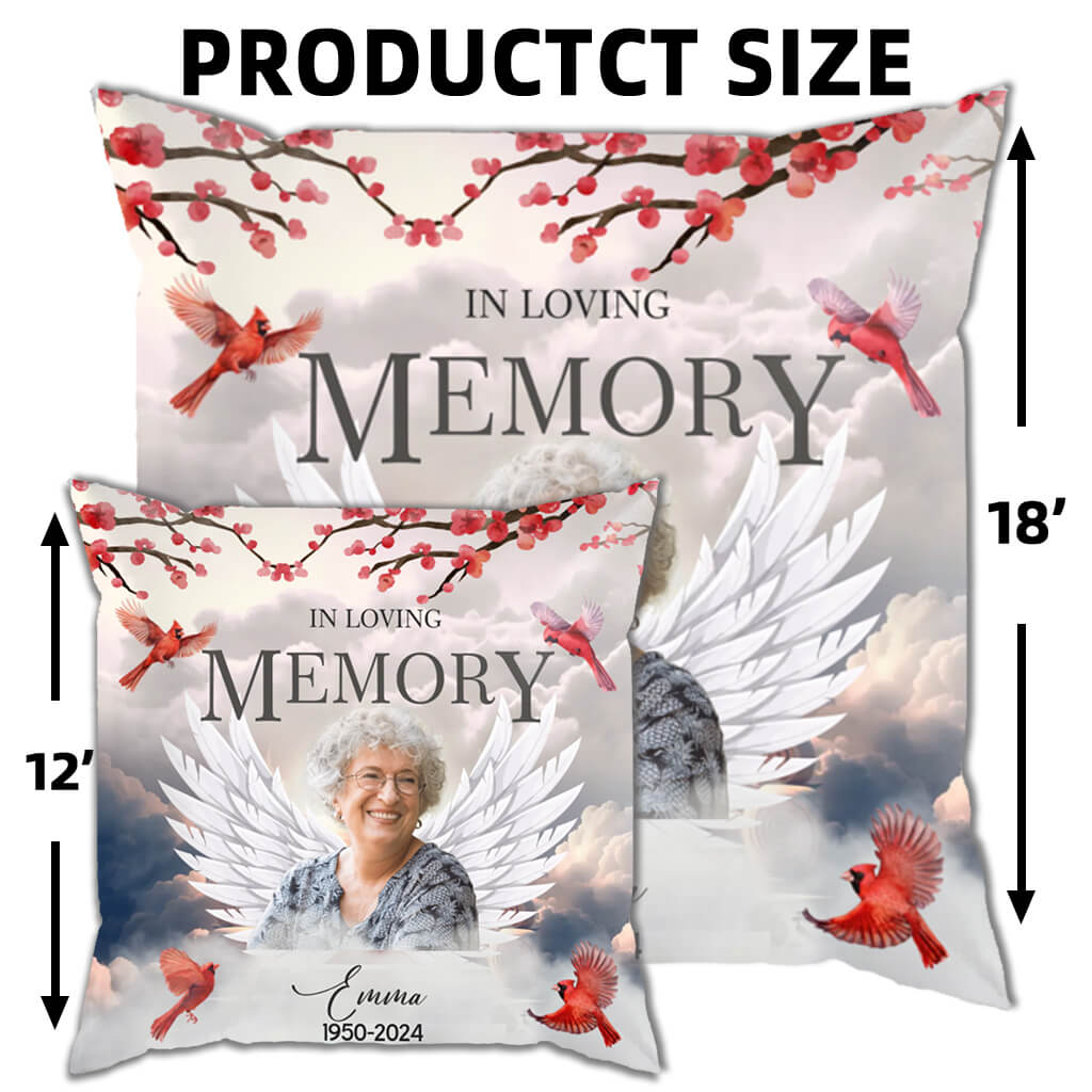 Custom Photo In Loving Memory - Memorial Personalized Custom Pillow - Sympathy, Memorial Gift For Family Members, Friends