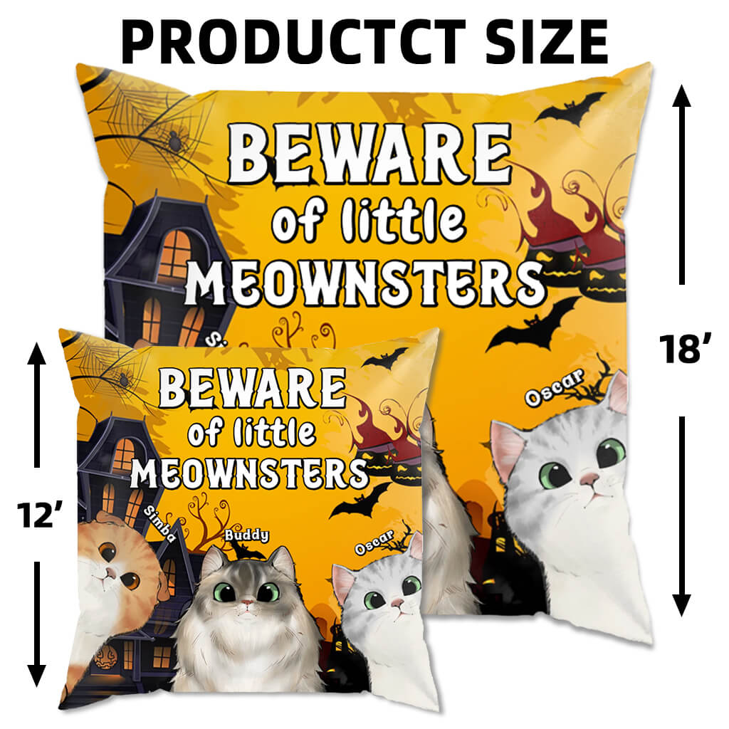 Beware Of The Little Meow Stars - Personalized Cat Pillows - Halloween Gifts for Pet Owners and Pet Lovers