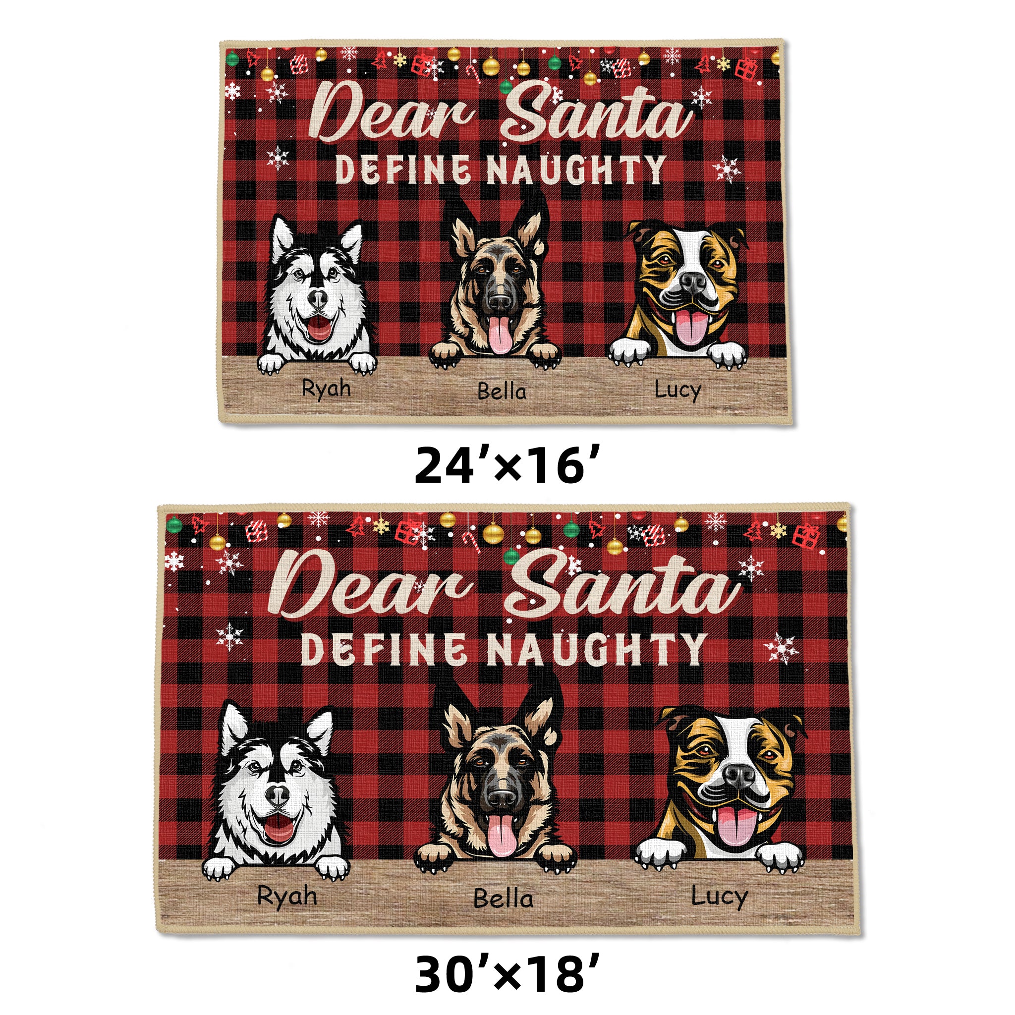 Dear Santa, Define Naughty - Dog Personalized Decorative Mat, Doormat - Christmas Gift For Pet Owners, Pet Lovers