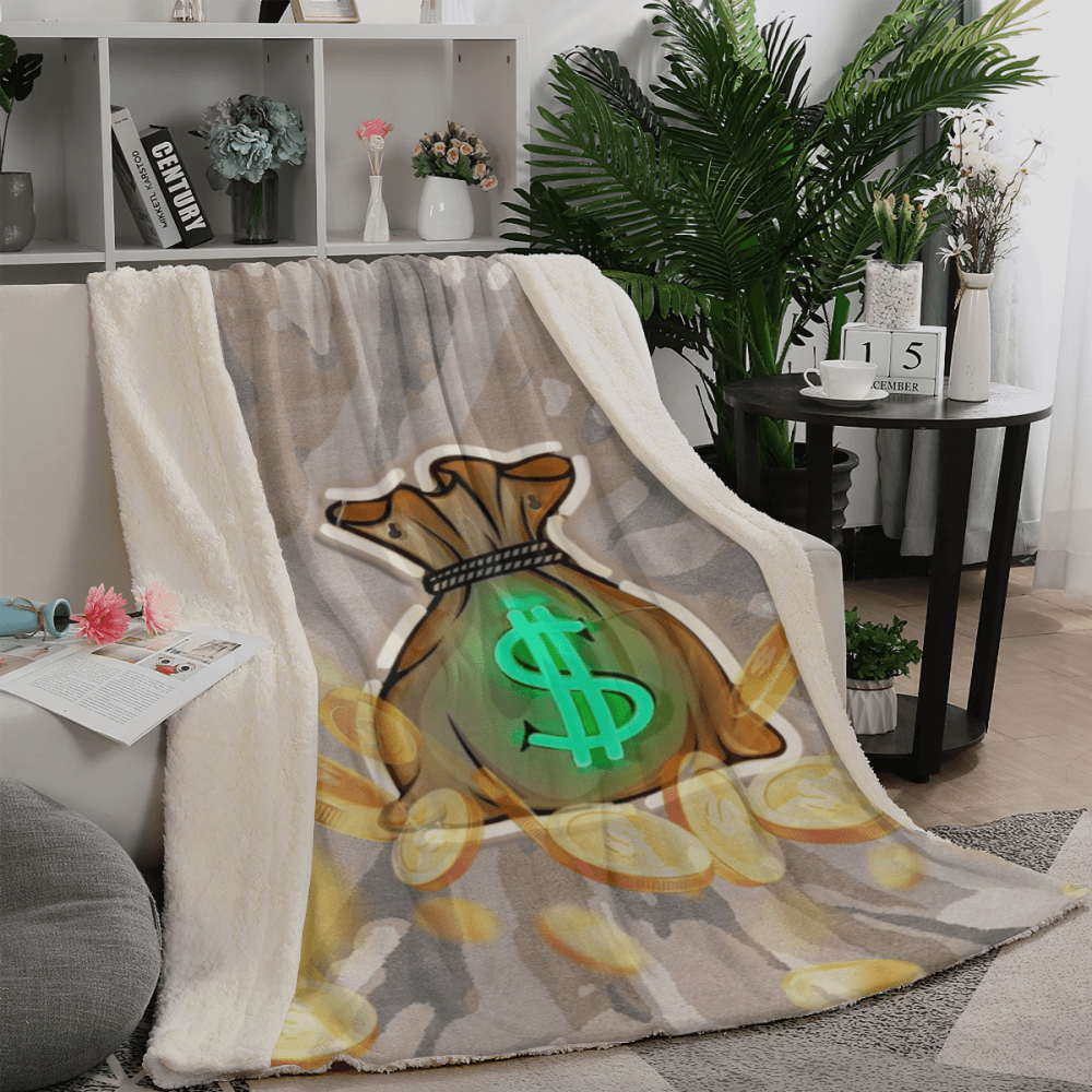 Wallet Gold Coin Creative Blanket, Soft And Comfortable