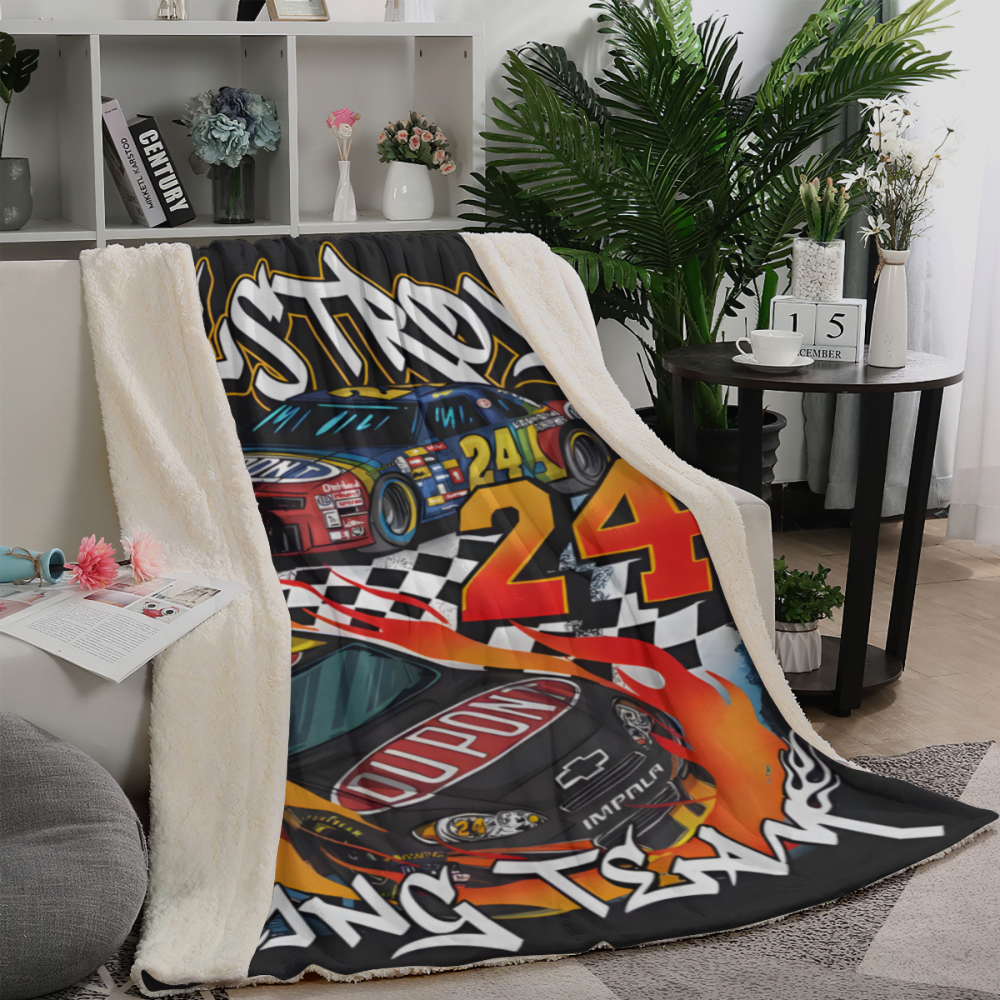 Car cartoon print blanket, soft and comfortable