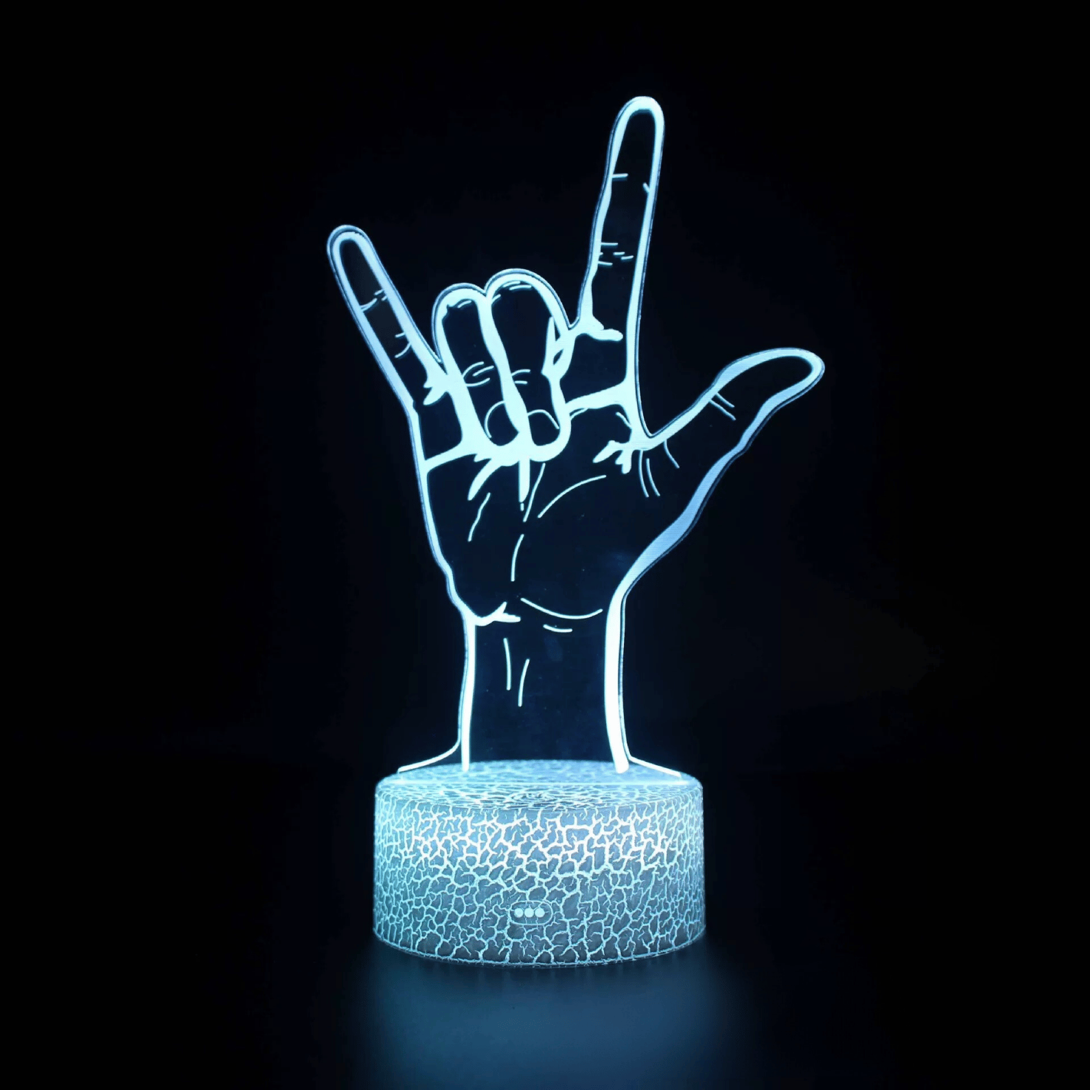 Love Gesture 3D LED Night Light USB Powered, Color-Changing Touch Control Desk Lamp