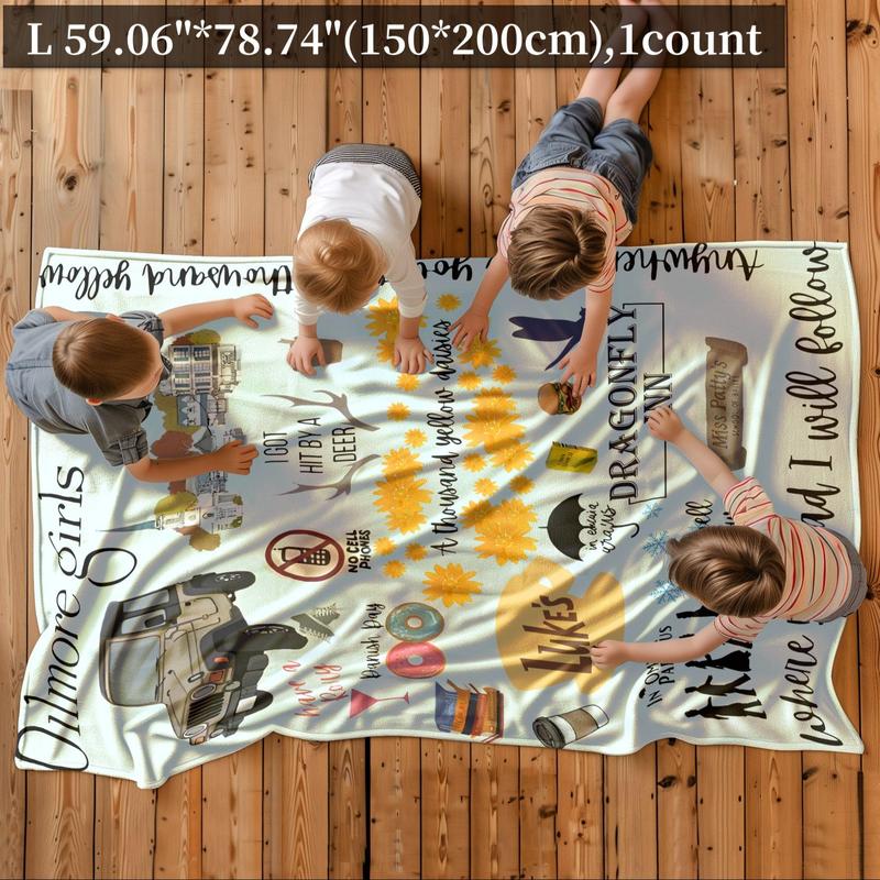 Cartoon Pattern Soft Comfortable Throw Flannel Blanket