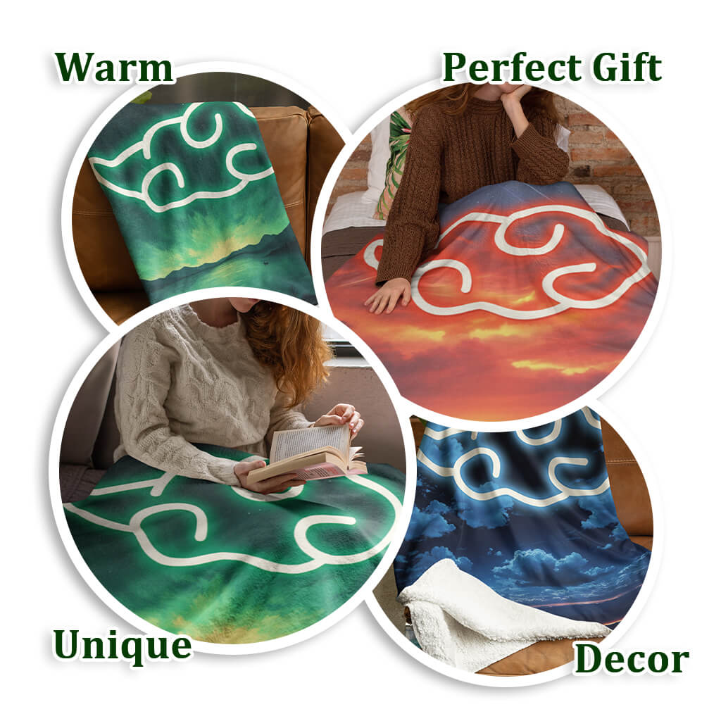 Creative luminous cloud pattern blanket, soft and comfortable