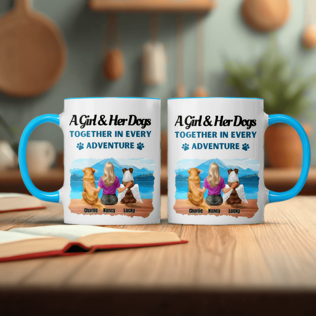 Together In Every Adventure - Dog Personalized Custom Accent Mug - Sympathy, Memorial Gift For Dog Lovers, Dog Mom