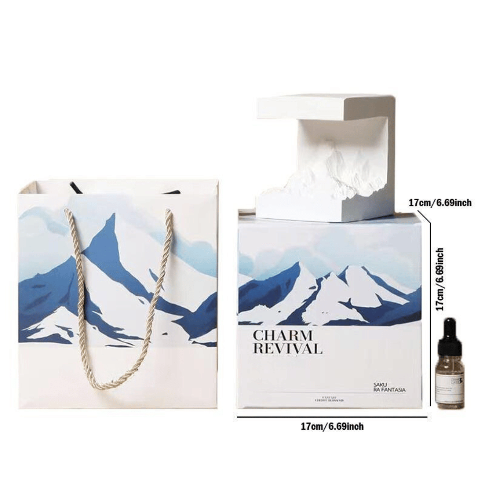 Mountain Design Aromatherapy Stone & 10ML Essential Oil with Gift Box, Home Fragrance For Living Room