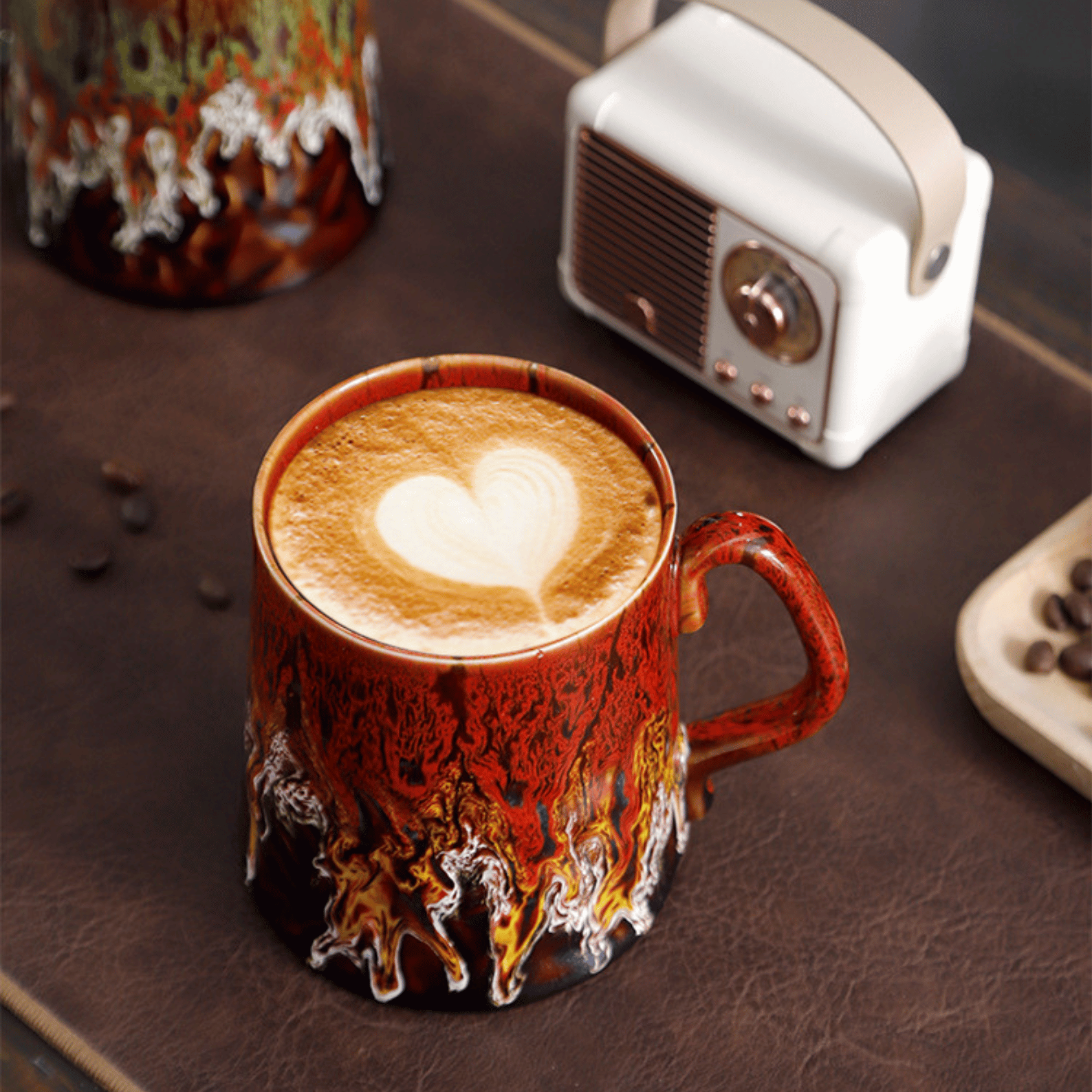 Artistic Ceramic Coffee Mug with Molten Glaze