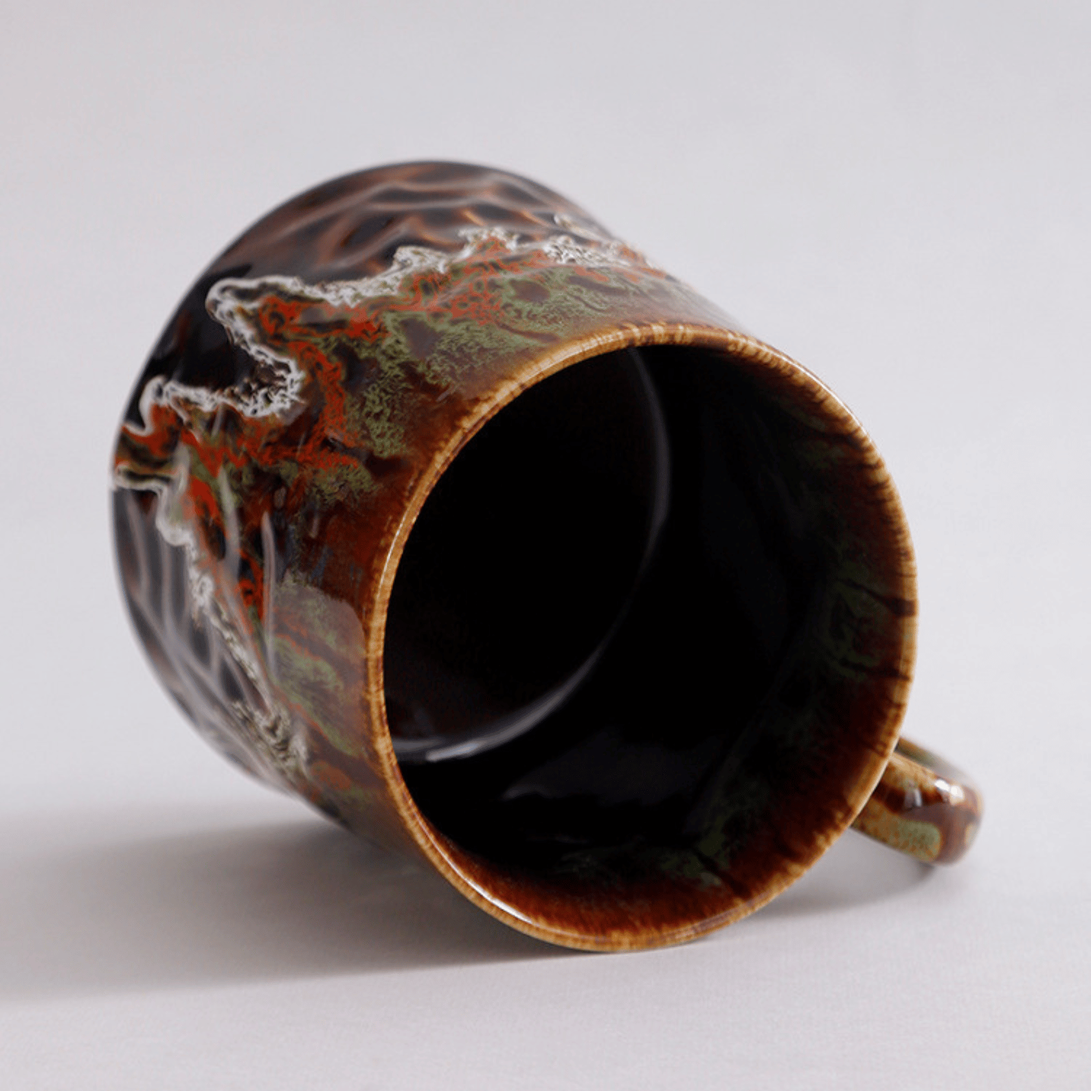 Artistic Ceramic Coffee Mug with Molten Glaze