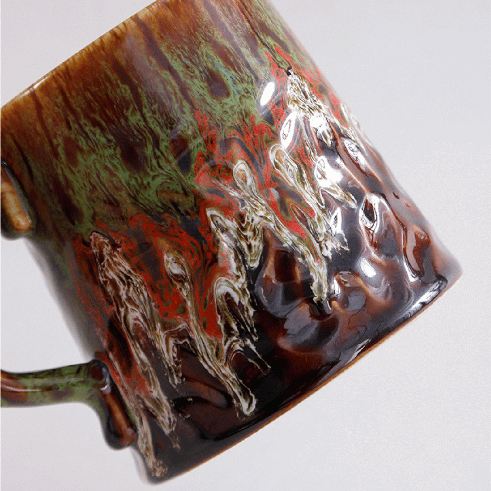 Artistic Ceramic Coffee Mug with Molten Glaze