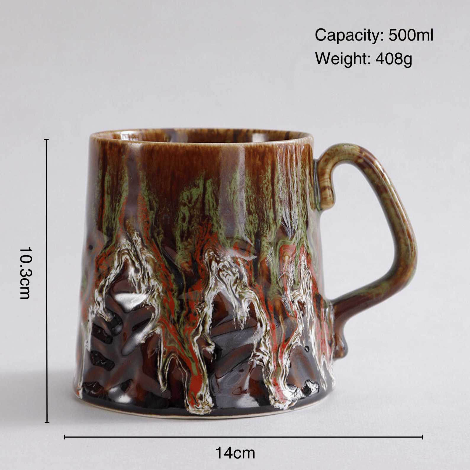 Artistic Ceramic Coffee Mug with Molten Glaze