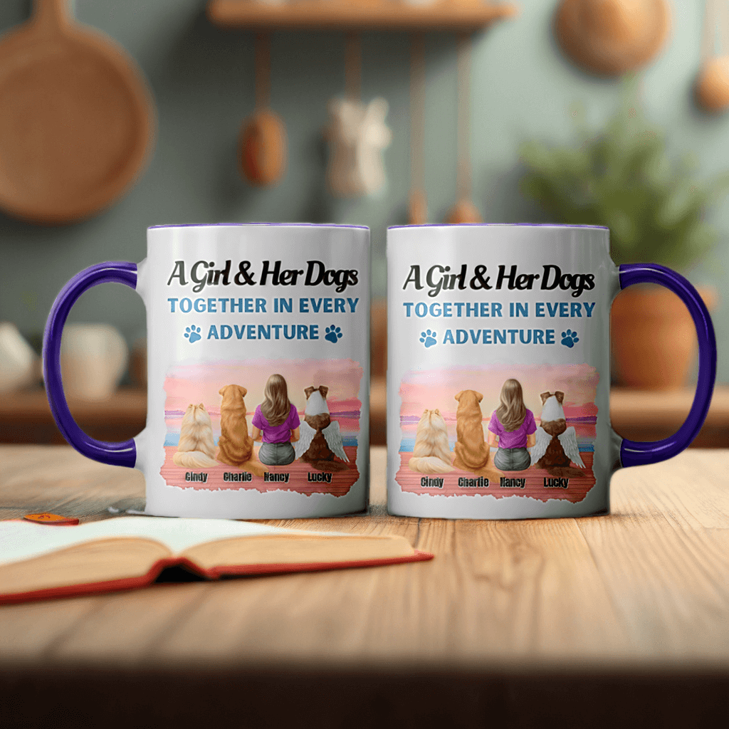 Together In Every Adventure - Dog Personalized Custom Accent Mug - Sympathy, Memorial Gift For Dog Lovers, Dog Mom