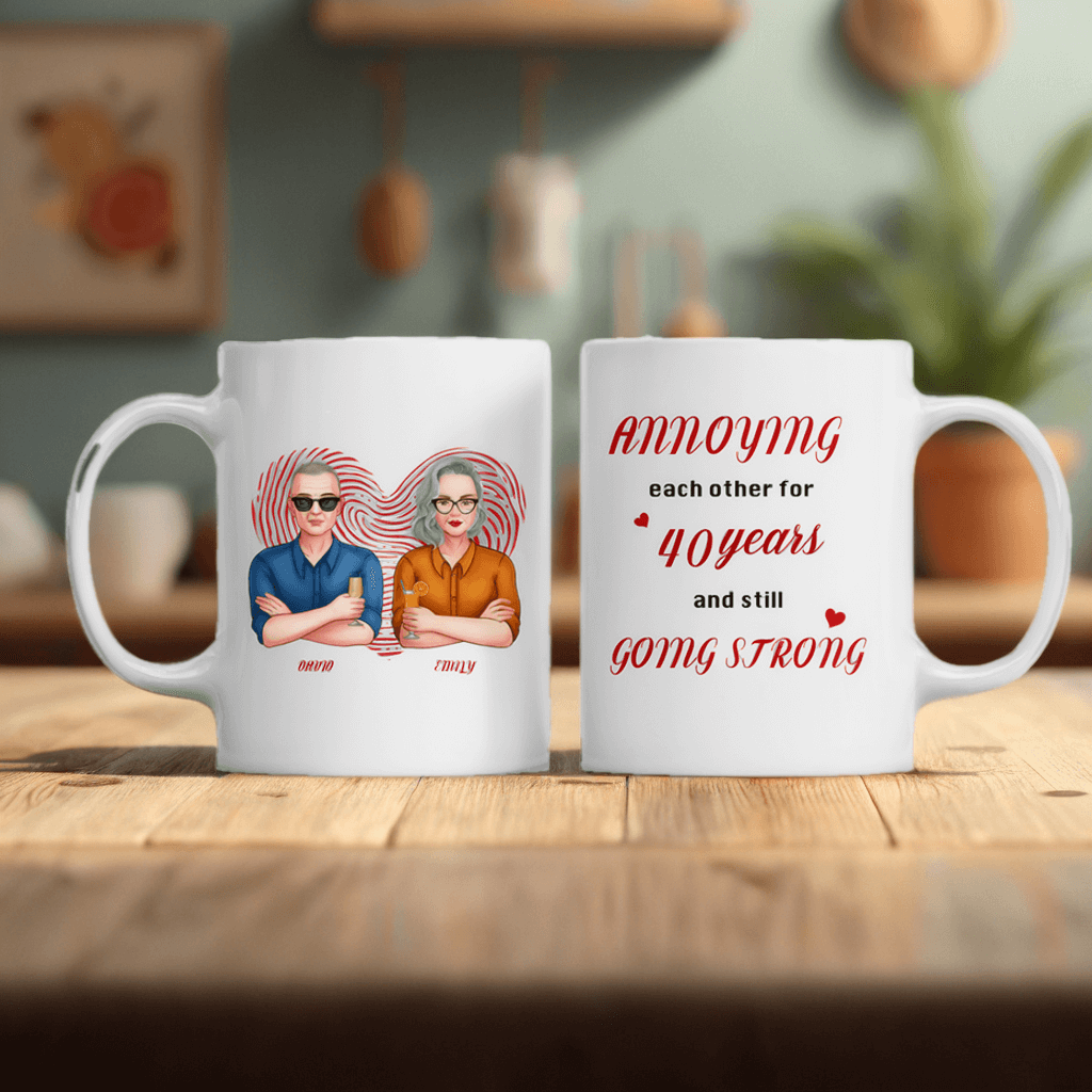 Annoying Each Other For So Many Years & Still Going Strong - Couple Personalized Mug - Anniversary Gift For Couples, Husband Wife, Valentine's Day Gift