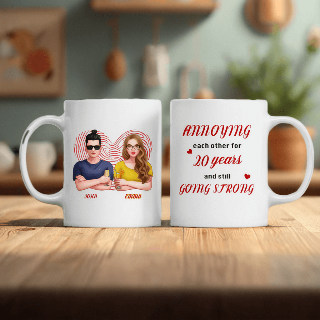 Annoying Each Other For So Many Years & Still Going Strong - Couple Personalized Mug - Anniversary Gift For Couples, Husband Wife, Valentine's Day Gift