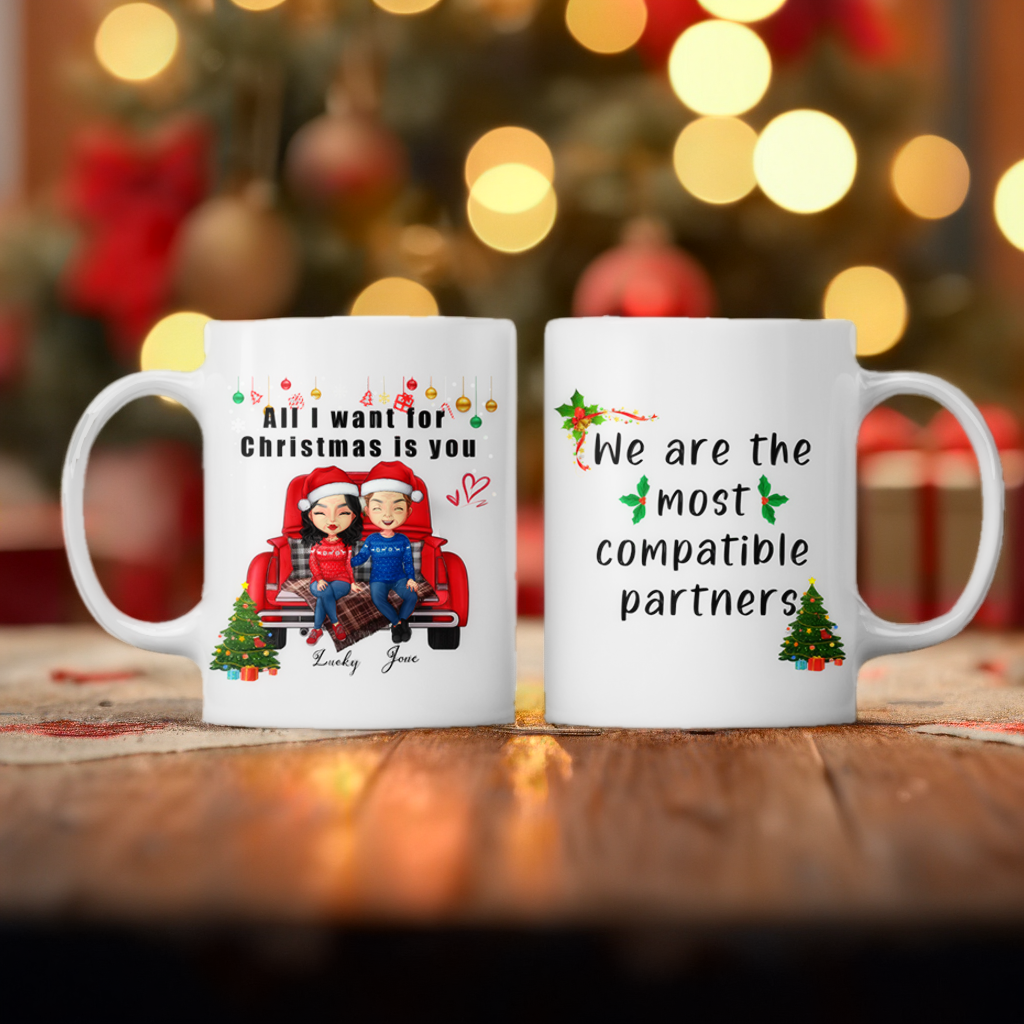 All I Want For Christmas is you - Personalized Mugs For Couples - Christmas Gifts For Husband Wife, Lover