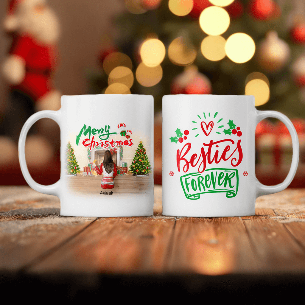 Besties Forever - Personalized Custom Mugs - Perfect Christmas Gifts For Sisters, Girlfriends, Friends, Birthday